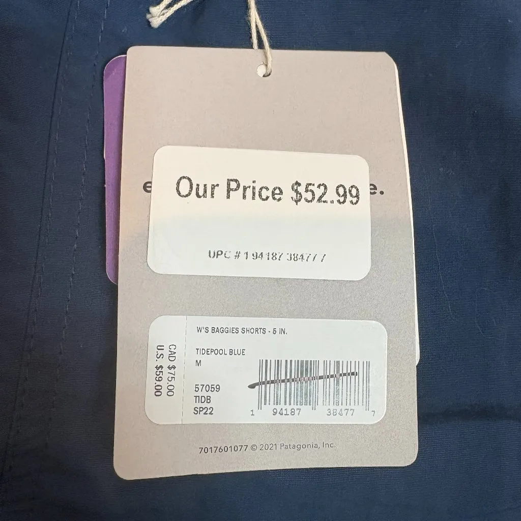NWT Patagonia 5" Baggies short in Tidepool Blue - Image 3