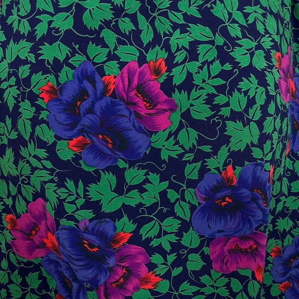 Vintage 90s Victoria's Secret Robe Floral Gold Label One Size Green Purple Silky - Image 11