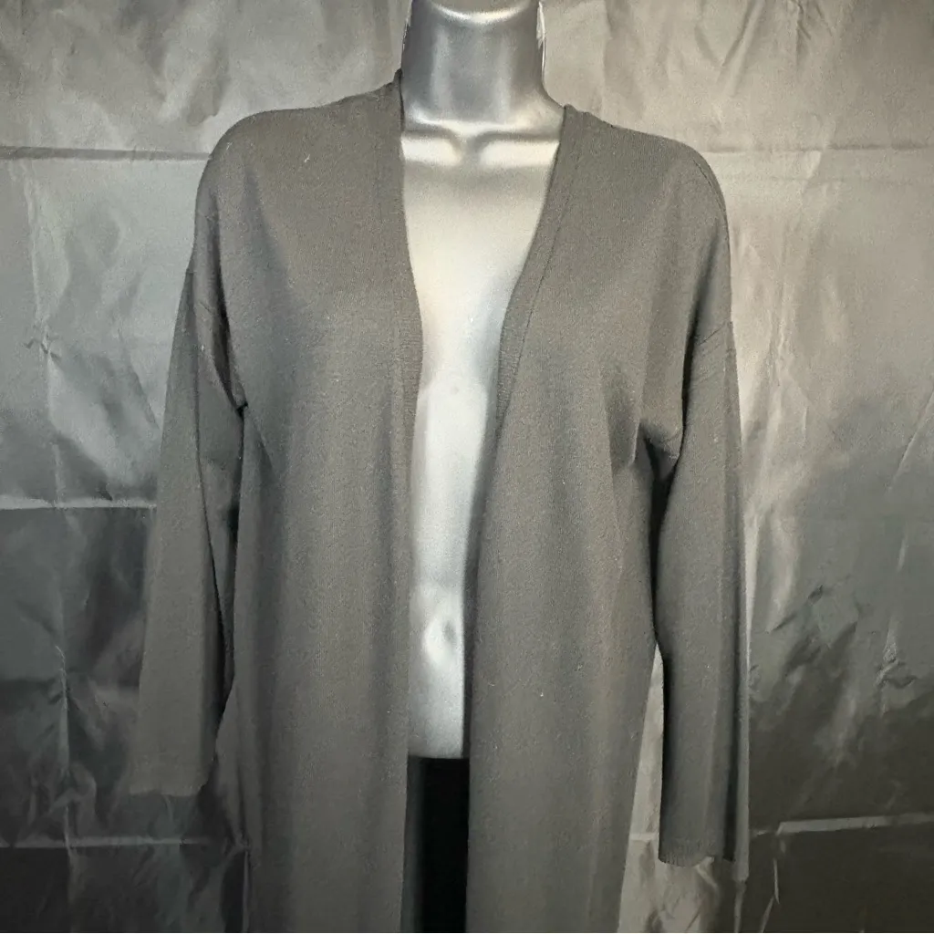 Poof Chic Black Open Front Cardigan Sz M - Image 4