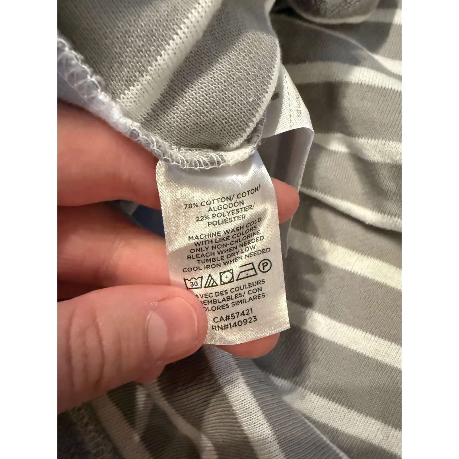 LOFT NWT Striped T-Shirt Dress Size XL Gray White Short Sleeve Casual Soft Knit - Image 4