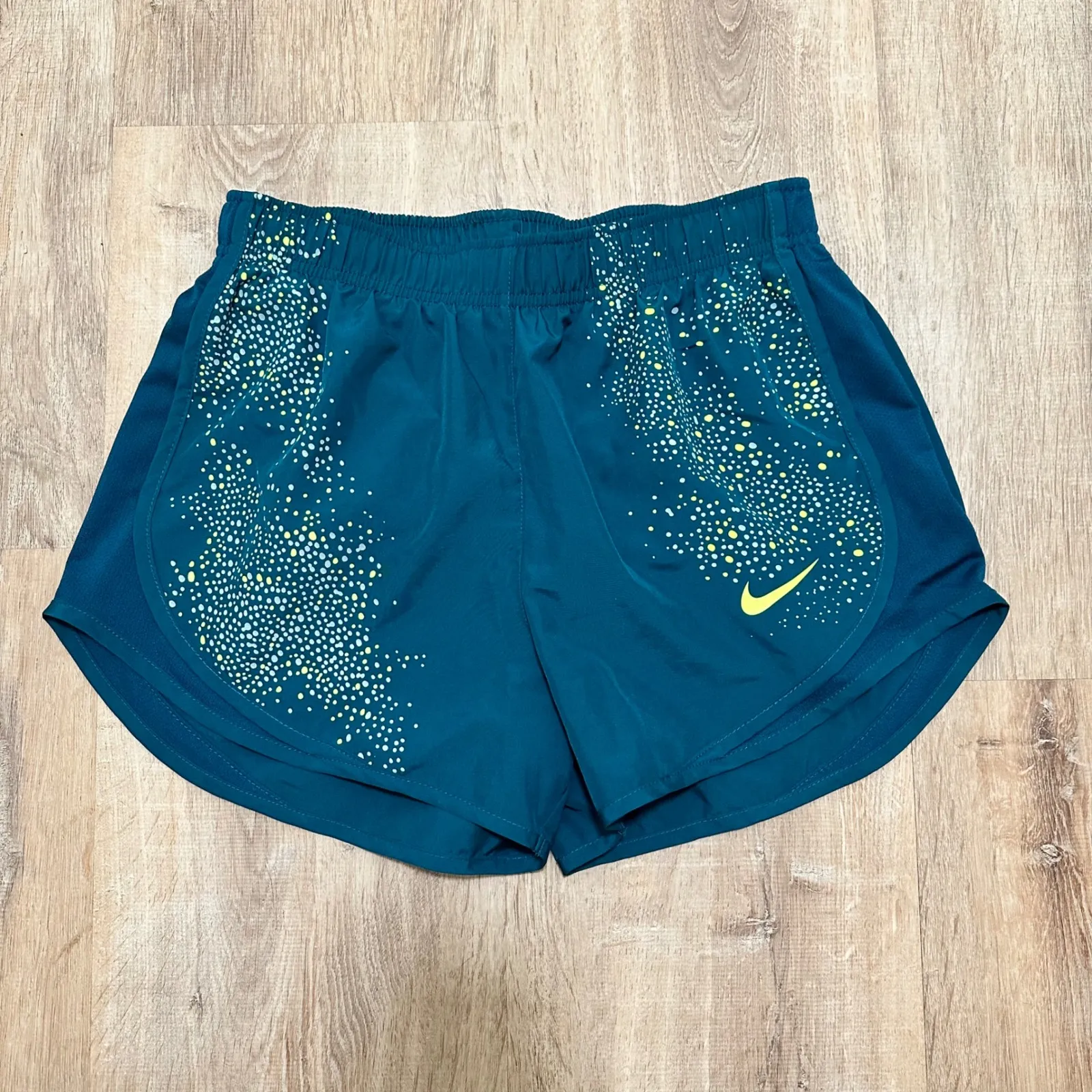 NIKE | Women's Dri Fit Teal Tempo Athletic Workout Running Shorts - Image 2