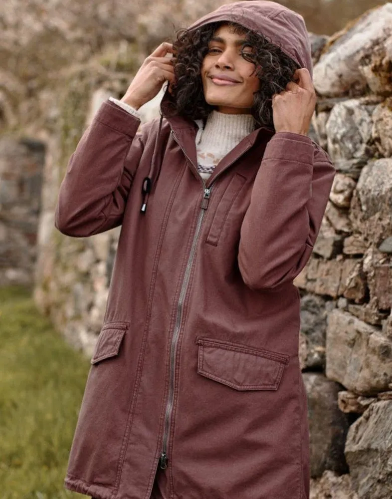 Garnet Hill Brown two and one Sherpa lined Jacket Weather-Resistant Mid-Length - Image 2