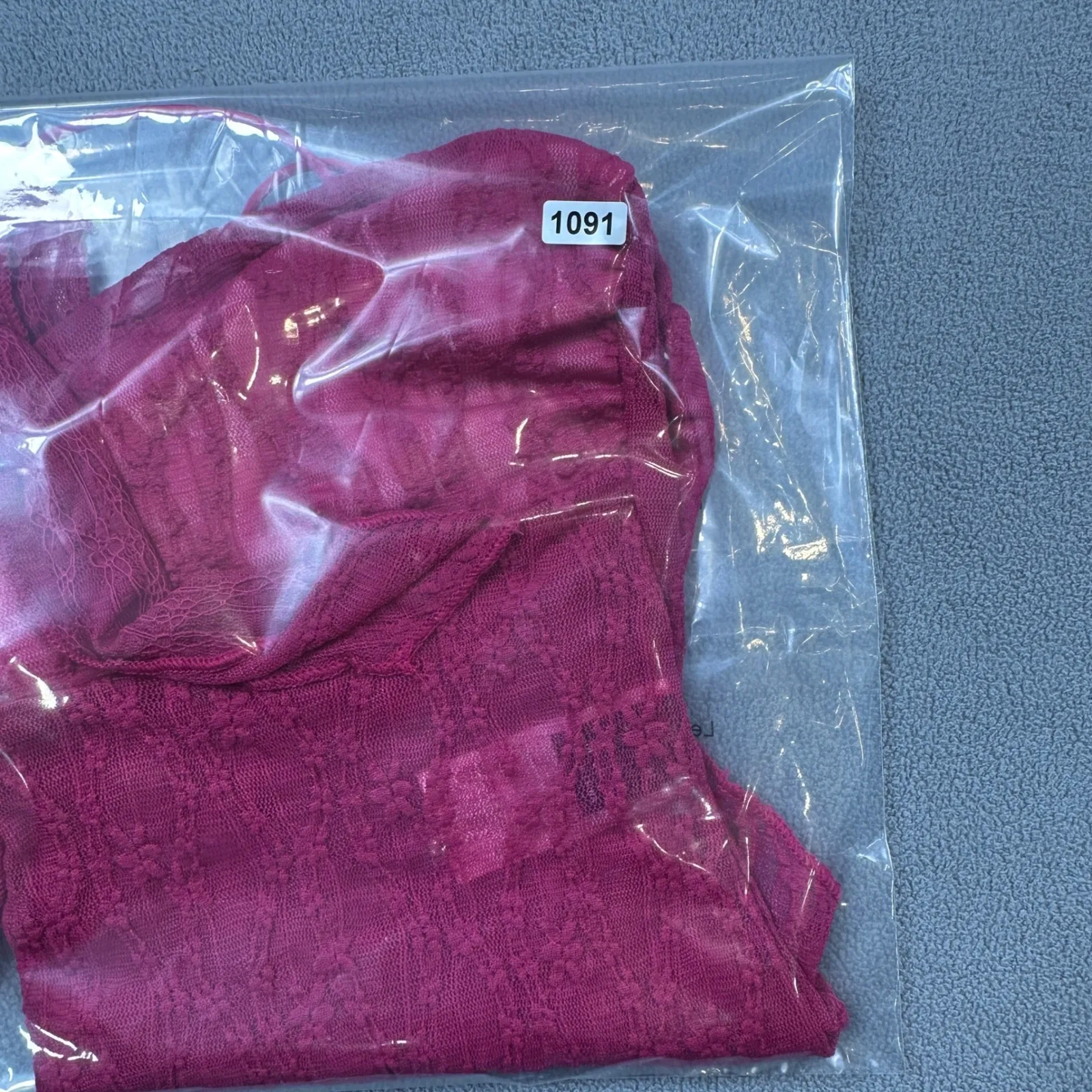 SHEIN Halter Top M Hot Pink Lace Bow Neck Asymmetrical Handkerchief Hemline Y2K - Image 6