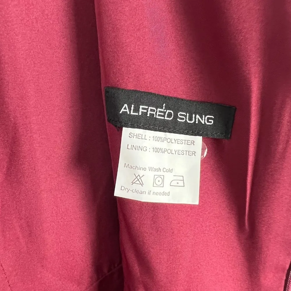 NWT  Draped Faux Wrap Cocktail Dress W/ Pockets Burgundy Size 16 D777 - Image 11