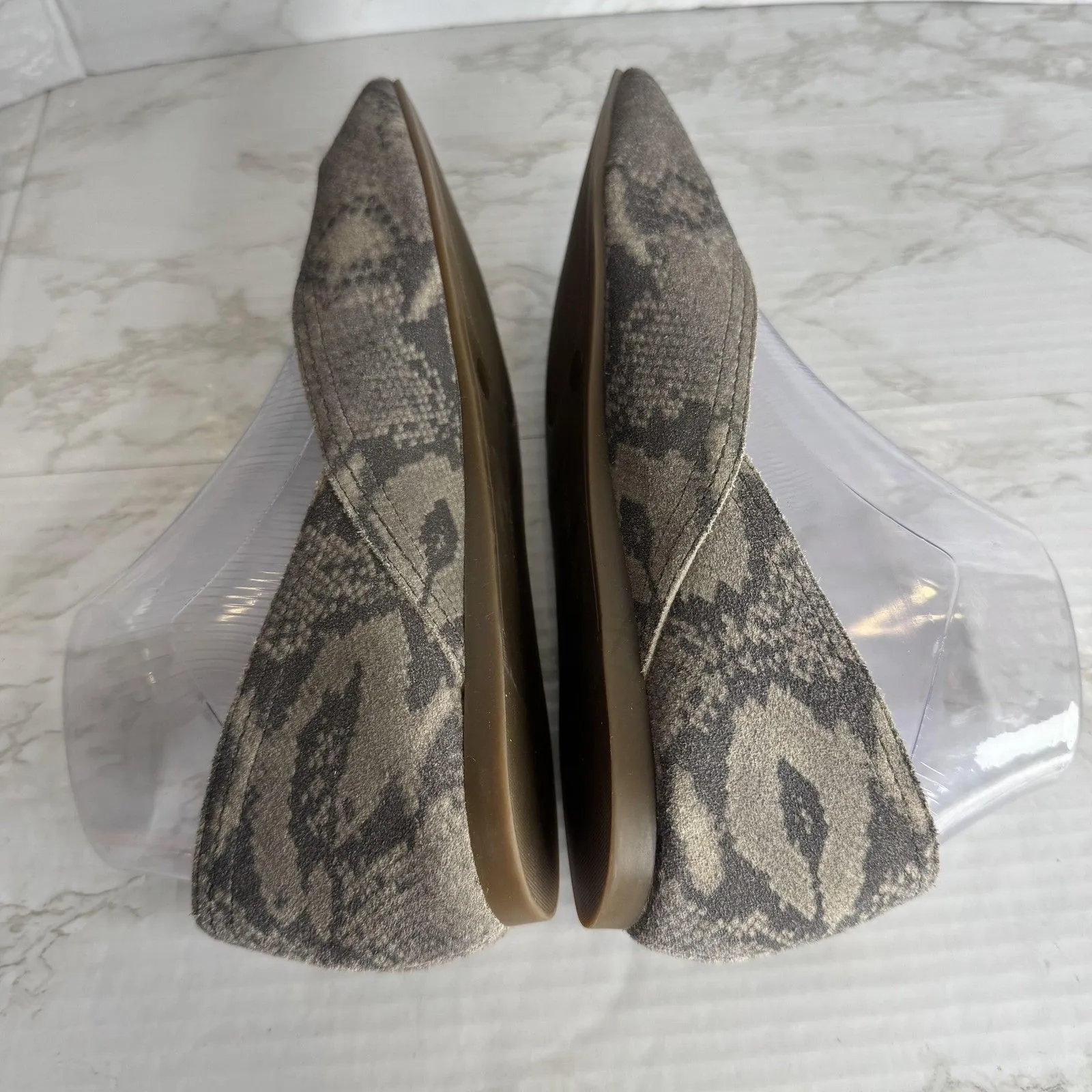 Lucky Brand Shoes Womens Size 9 M Gray Snake Print Flats Slip On Ballet Comfort - Image 9