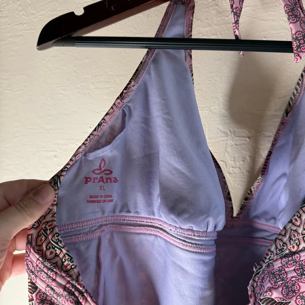 Prana Lahari Pink and Purple Halter Swimsuit Size XL - Image 9