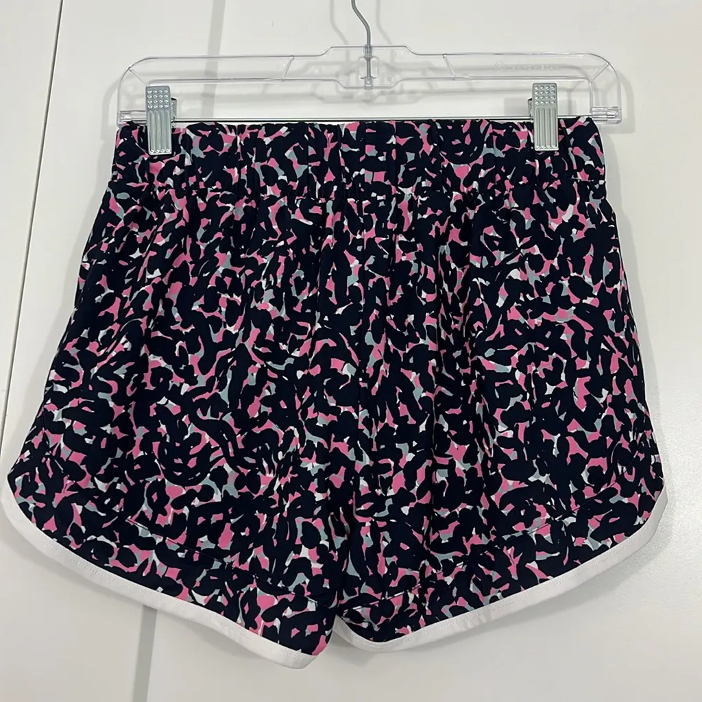 Sweaty Betty XS Pink and Blue 90s Abstract Print Athletic Shorts with Pockets - Image 6