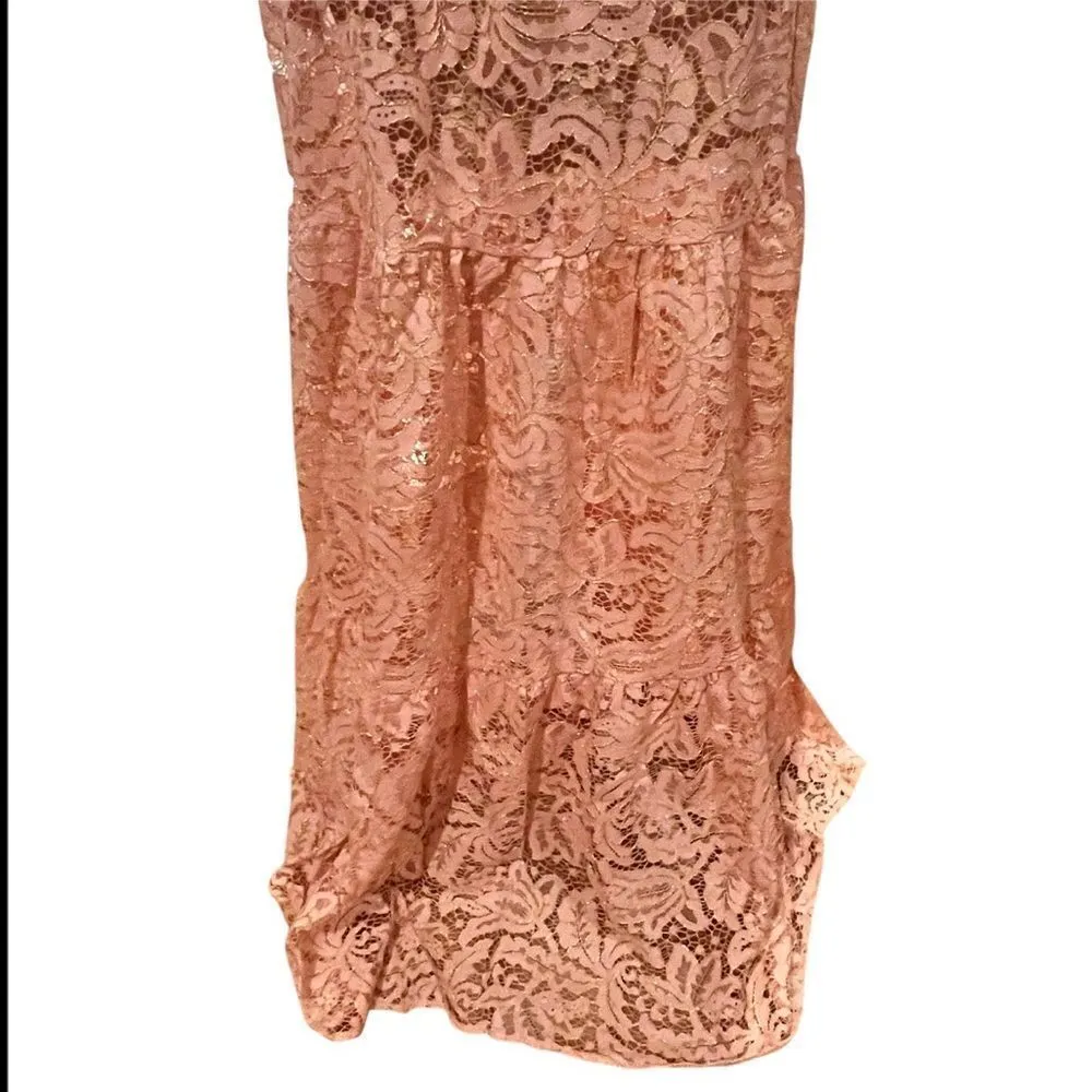 NWT dress the population Reese of the Shoulder rose‎ petal lace maxi dress XS - Image 9