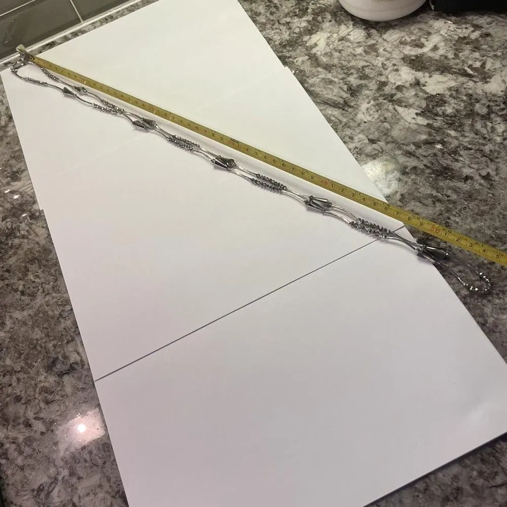 Signed Cookie Lee Costume Necklace Grey Bead Beaded / Silver Tone No Clasp - Image 8