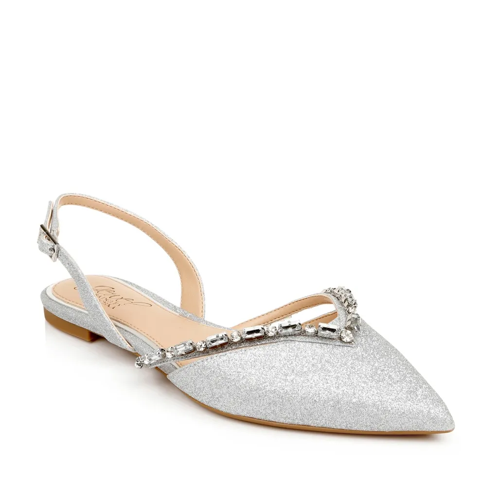 NWT Badgley Mischka Silver Heels with Rhinestone Accents - Image 9