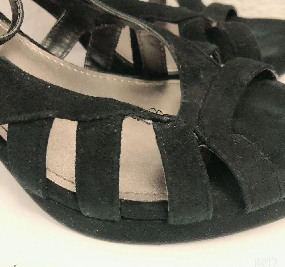 Fergie Black Suede Strappy Mary Jane Pumps Size 10M - Image 8