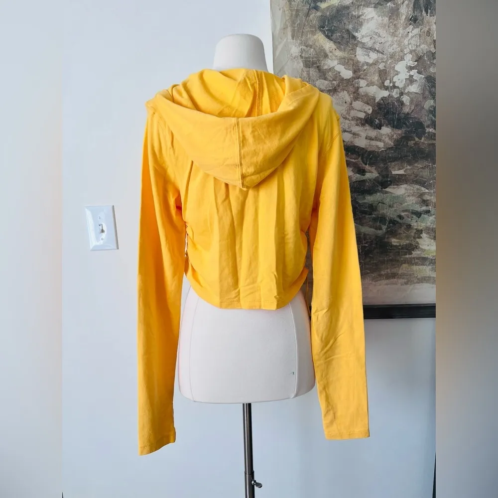 Free People Movement Kadi Shrunken Hoodie in Mango Size Large NWOT $68 - Image 7