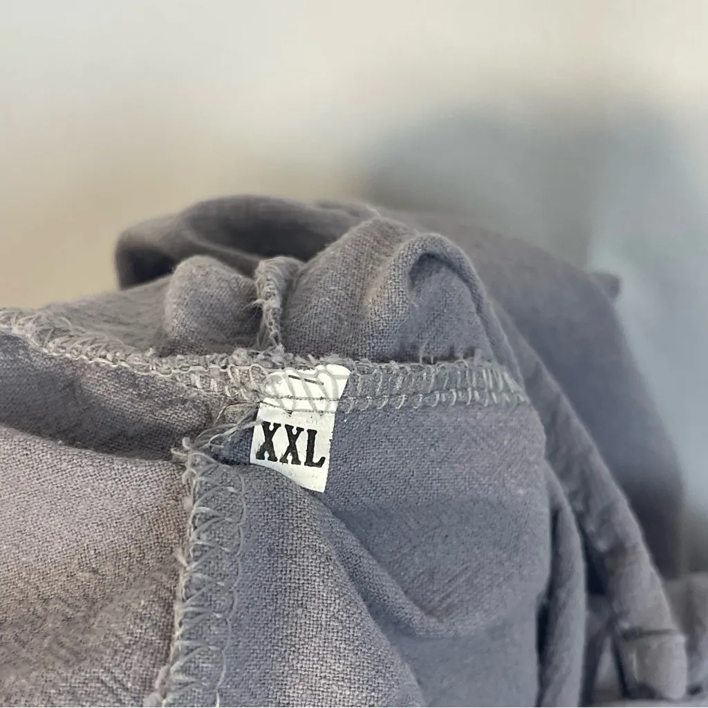 Women's 2X XXL Utilitarian Painter Boho Overalls Linen Minimialist Casual Gray - Image 5