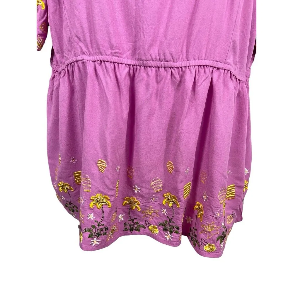 Box Lunch Disney Princess Tangled Rapunzel Pink Floral Lantern Smock Top NWT 3X - Image 2
