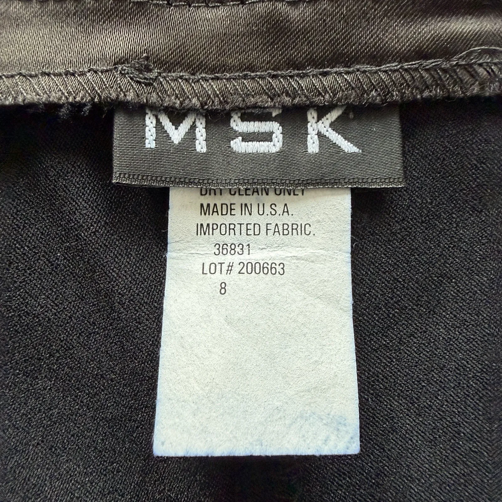 VTG MSK Women's Black Satin Dress Pants Size 8 Flare Leg Style 36831 Made USA - Image 7