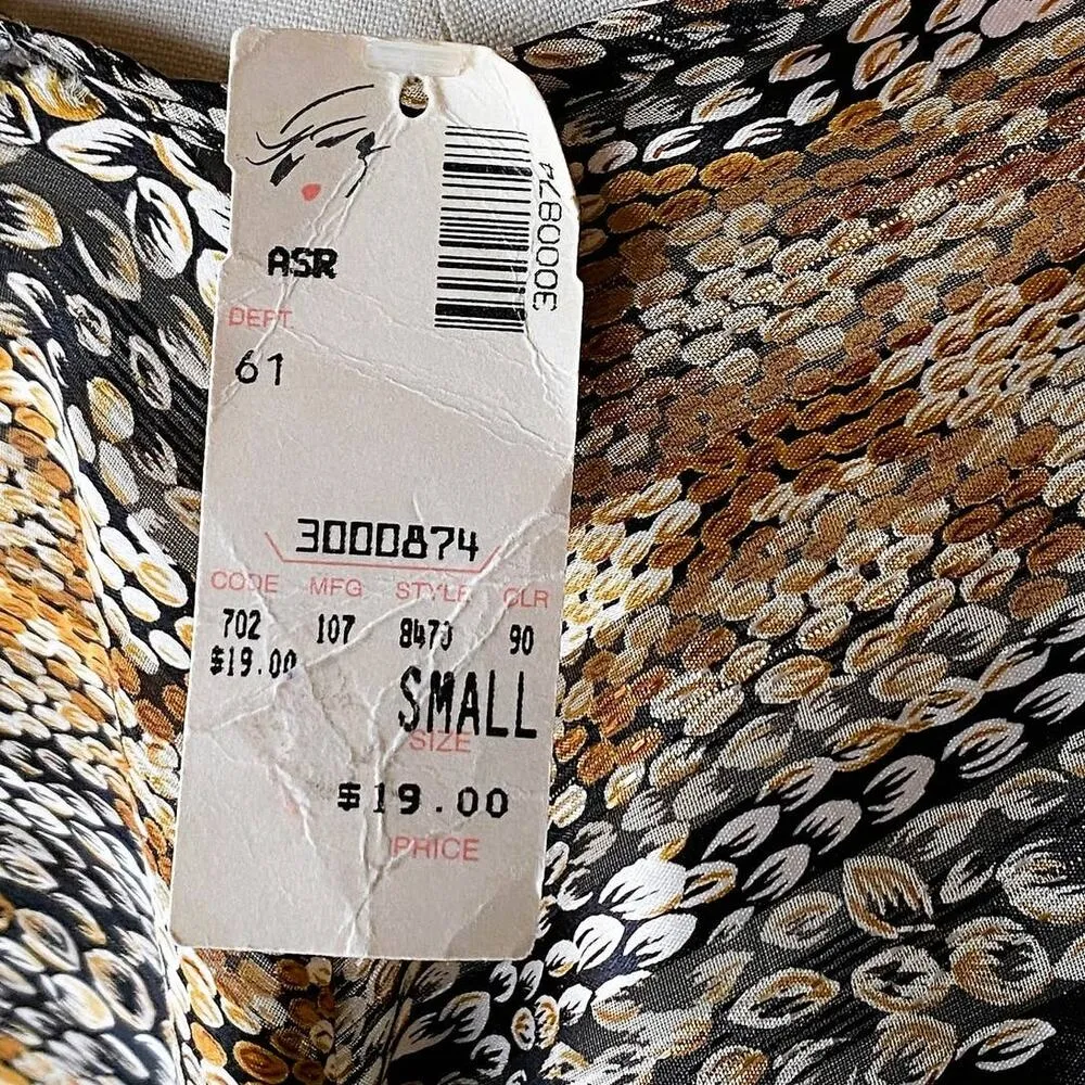 NWT ~ Vintage CINEMA EXOILE Metallic Cami Blouse Top Gold Threaded ~Womens SMALL Brown - Image 5