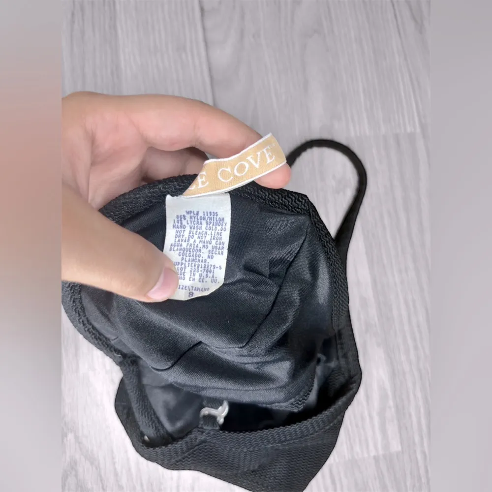 LE COVE Women’s Black Bikini Top Size 8 - Image 3