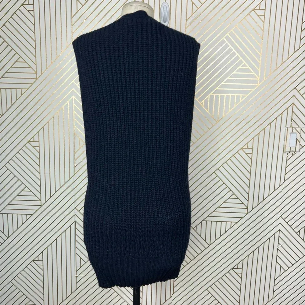 AllSaints Mouleon Sweater Tunic Vest Dress‎ Sleeveless Knit Navy Blue Size Small - Image 10