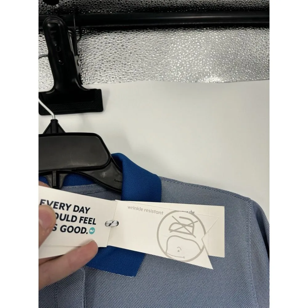 Vineyard Vines  Performance Women's Perfect Pique‎ Polo Solid Yacht Blue Stretch - Image 7