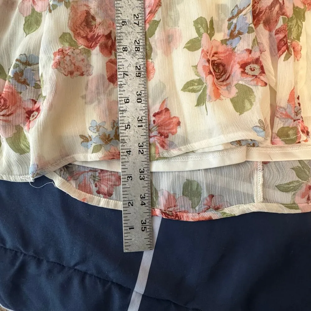 Blush Pink Floral Ruffle Dress – Flowy Sleeveless Boho Sundress Size M Size M - Image 4