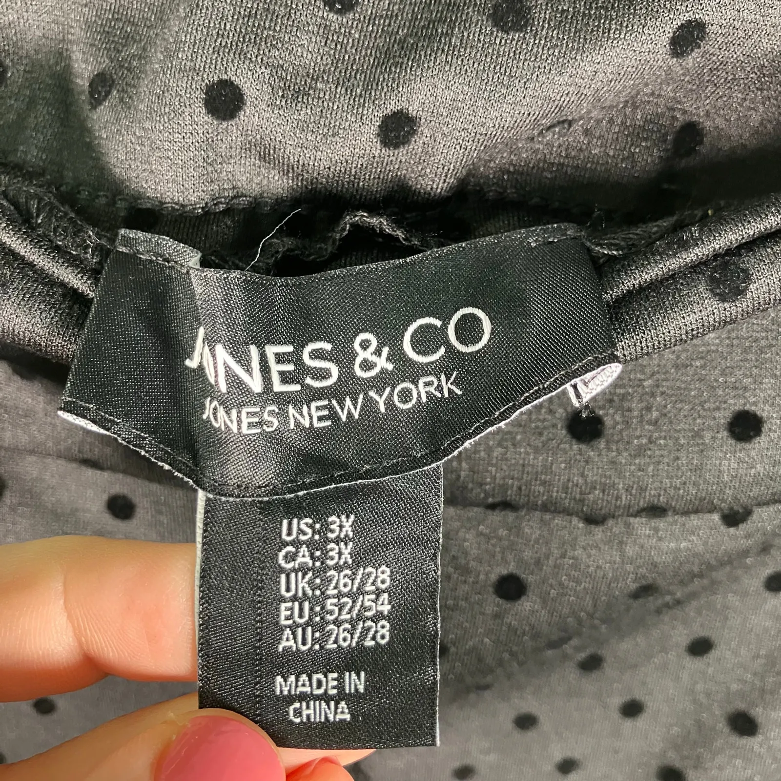 Jones & Co Jones New York Pull-On Pants 3X Black Polka Dot Stretch Ankle Trouser - Image 5