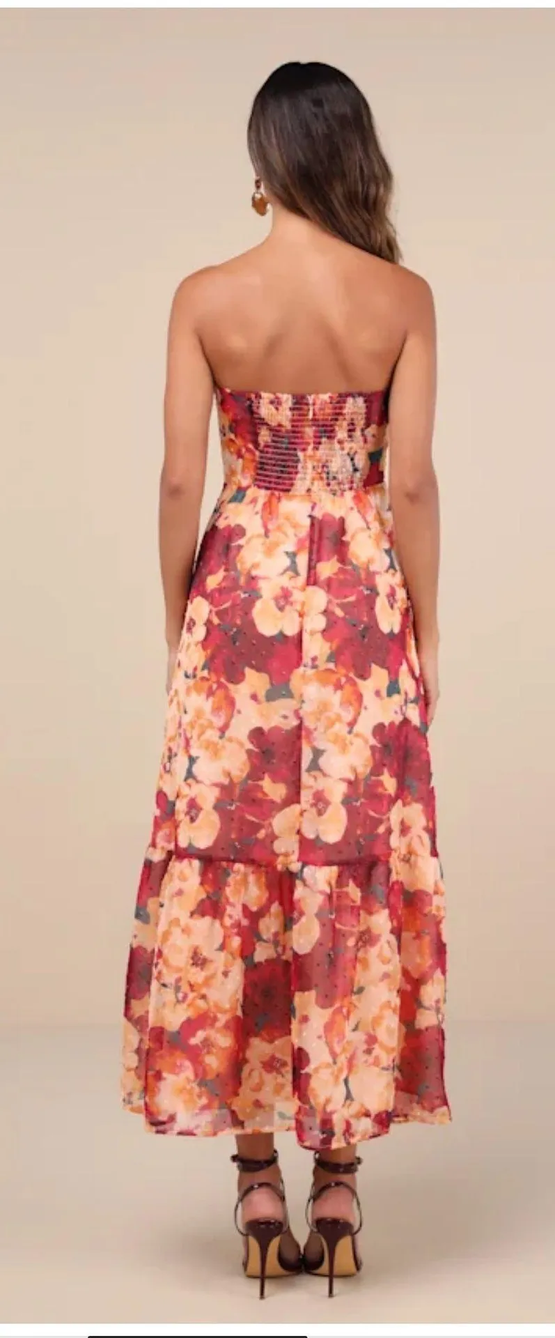 Strapless Floral Dress - Image 3