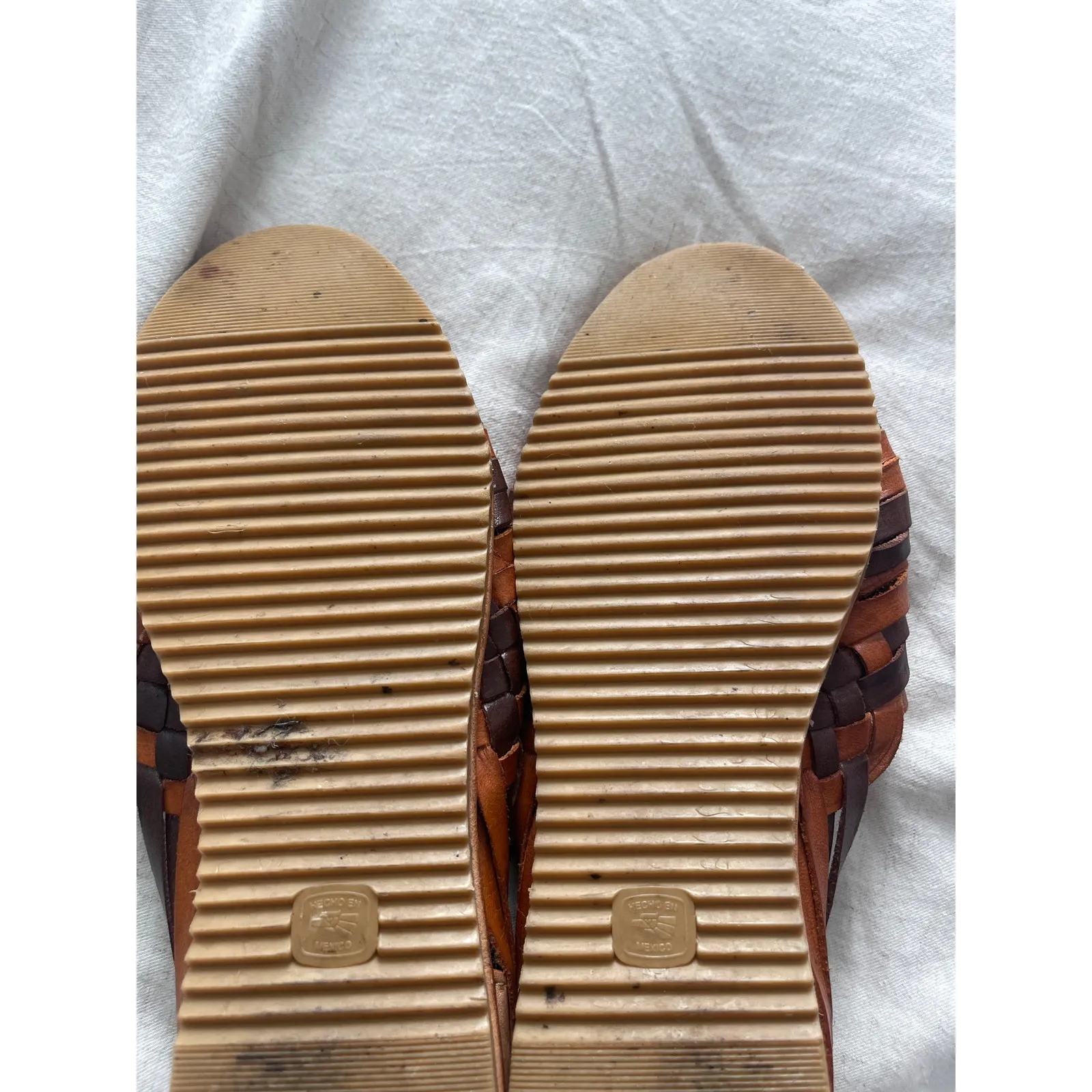 Traditional Woven Leather Mexican D'Santy Huarache Sandals Brown Size 7 - Image 5