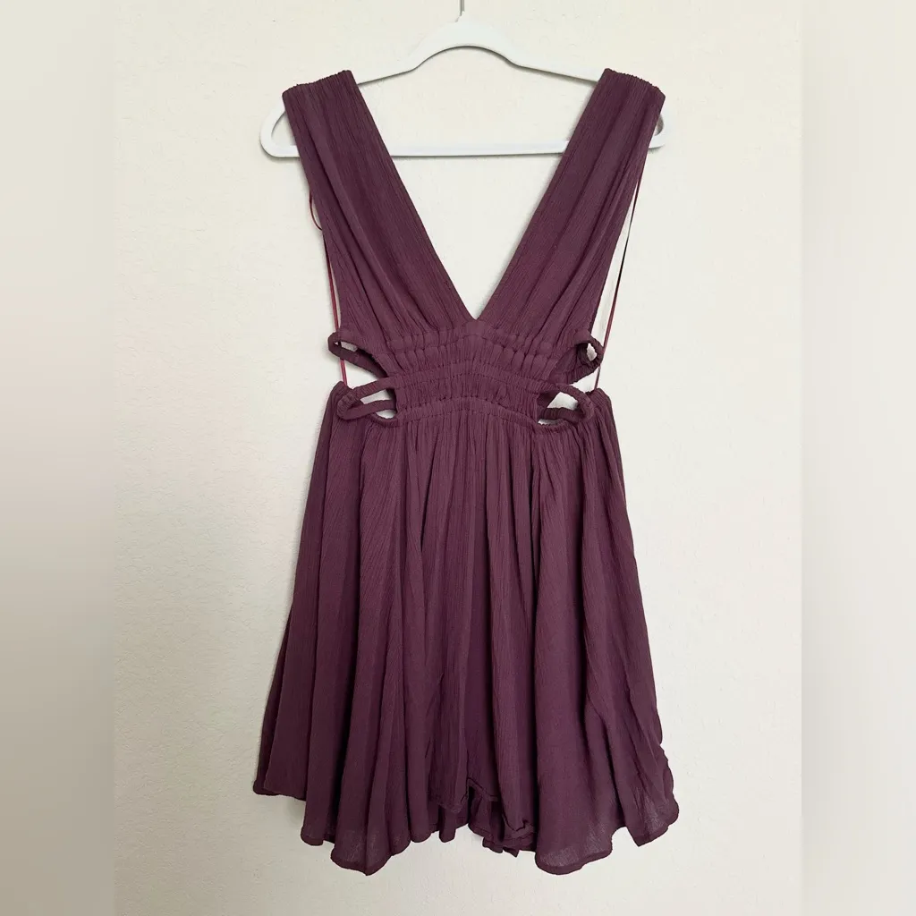 Lovely Day Plum Purple Cutout Smocked Waist Mini Dress - Image 8