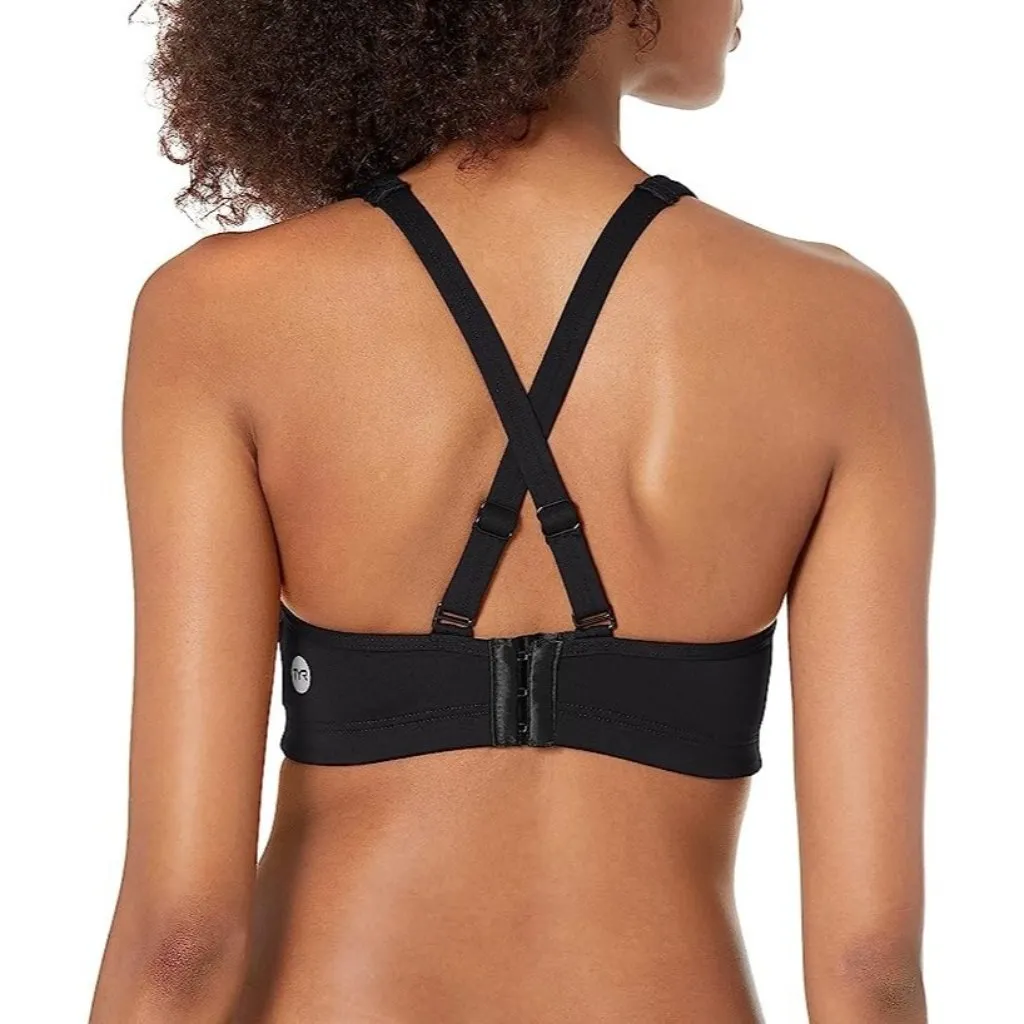 TYR Solid Lily Bikini Top Maximum Support Removable Cups UPF 50+ Black S 4/6 - Image 2