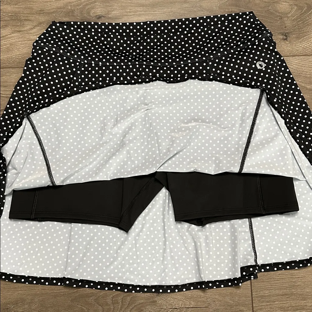 Dona Jo Ultimate 20” High Rise Tennis Golf Skirt Skort Black White Polka Dot XXL - Image 4