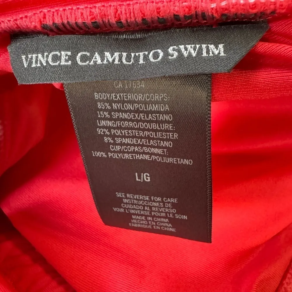 Vince Camuto Bandeau Crop Halter Bikini Top - Sun Block Watermelon Size L NWOT - Image 5