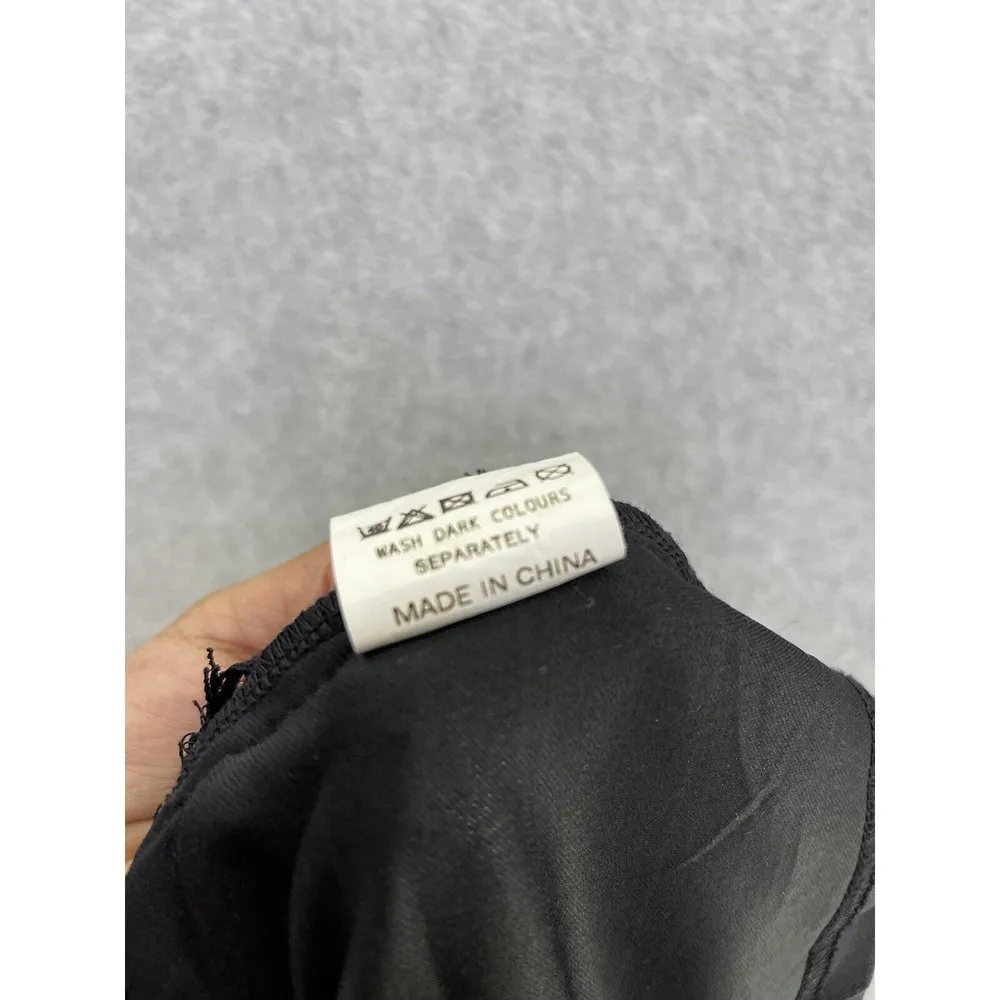 Missguided  Women's Solid Black Skirt Lace Lined Side Zip Fringe hem Size 10 - Image 4