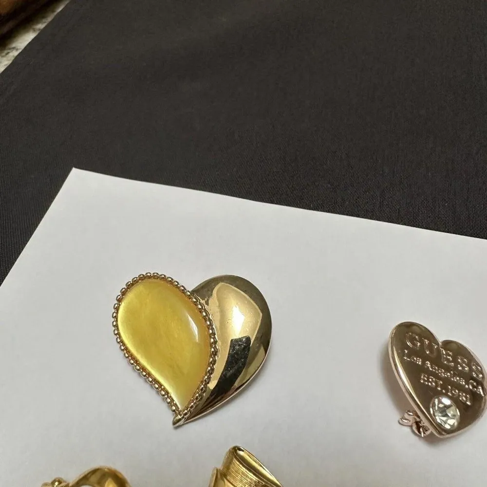 Lot Of 4 Heart Brooch Pins Rose Gold Tone Guess Rest Are Gold Tone 1 Avon - Image 10