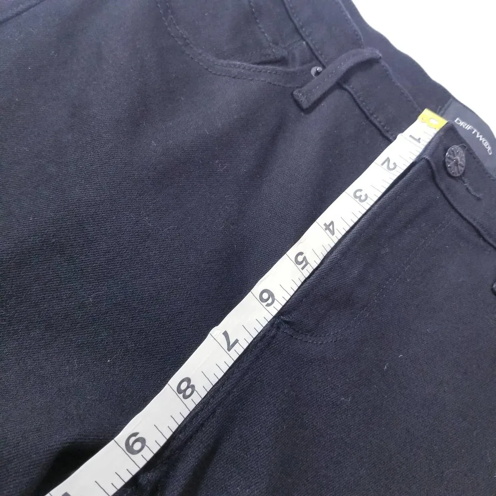 Driftwood Jeans Candace Midrise Capri Cropped Ruffled Hem Black Denim - Image 7