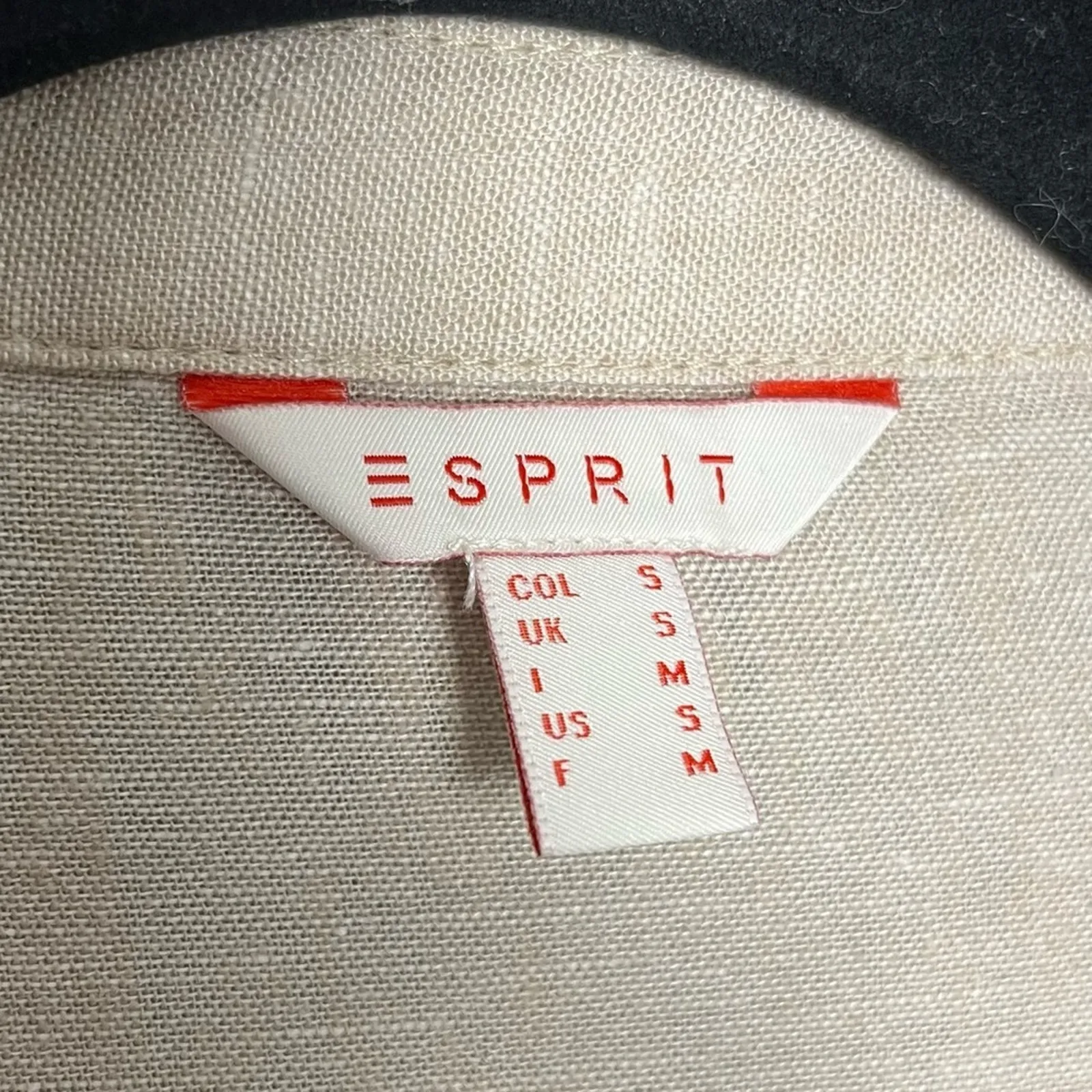 ESPRIT Linen Botton Front Utility Midi Dress Lightweight Khaki Women’s Size S - Image 3