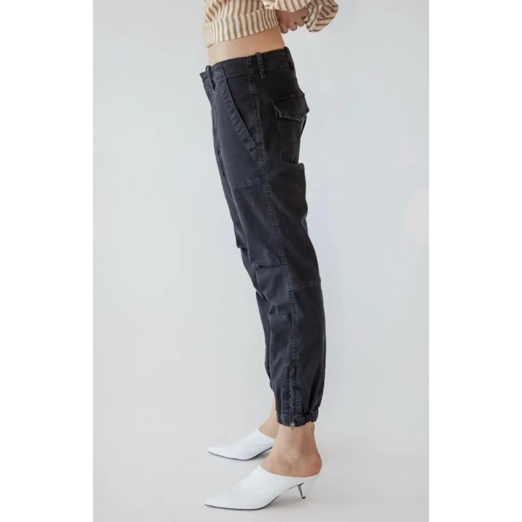 Nili Lotan New York 80 111/88 NL military Cropped Pants Jogger in carbon Y2K Gray Size 4 - Image 2