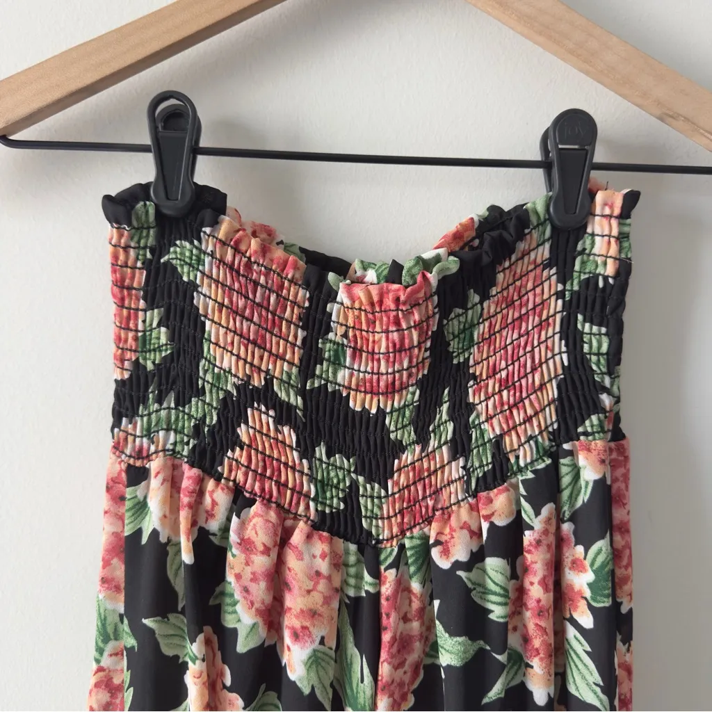 Show Me Your MuMu Floral Wide-Leg Women's Pants Smocked Waist High Rise Flare M - Image 10