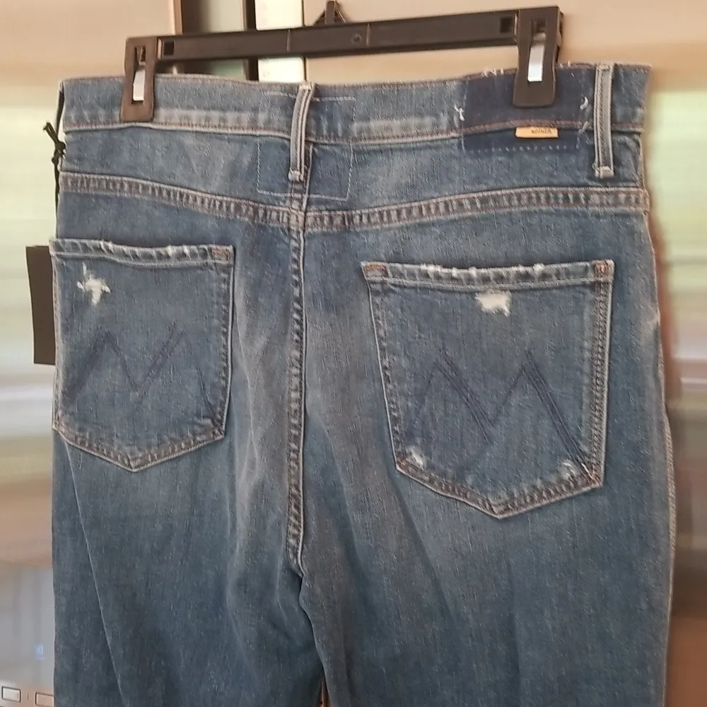 đź’•MOTHER SUPERIORđź’• High Waisted Smokin Double Ankle Jeans Broken Record 32 NWT Blue - Image 15