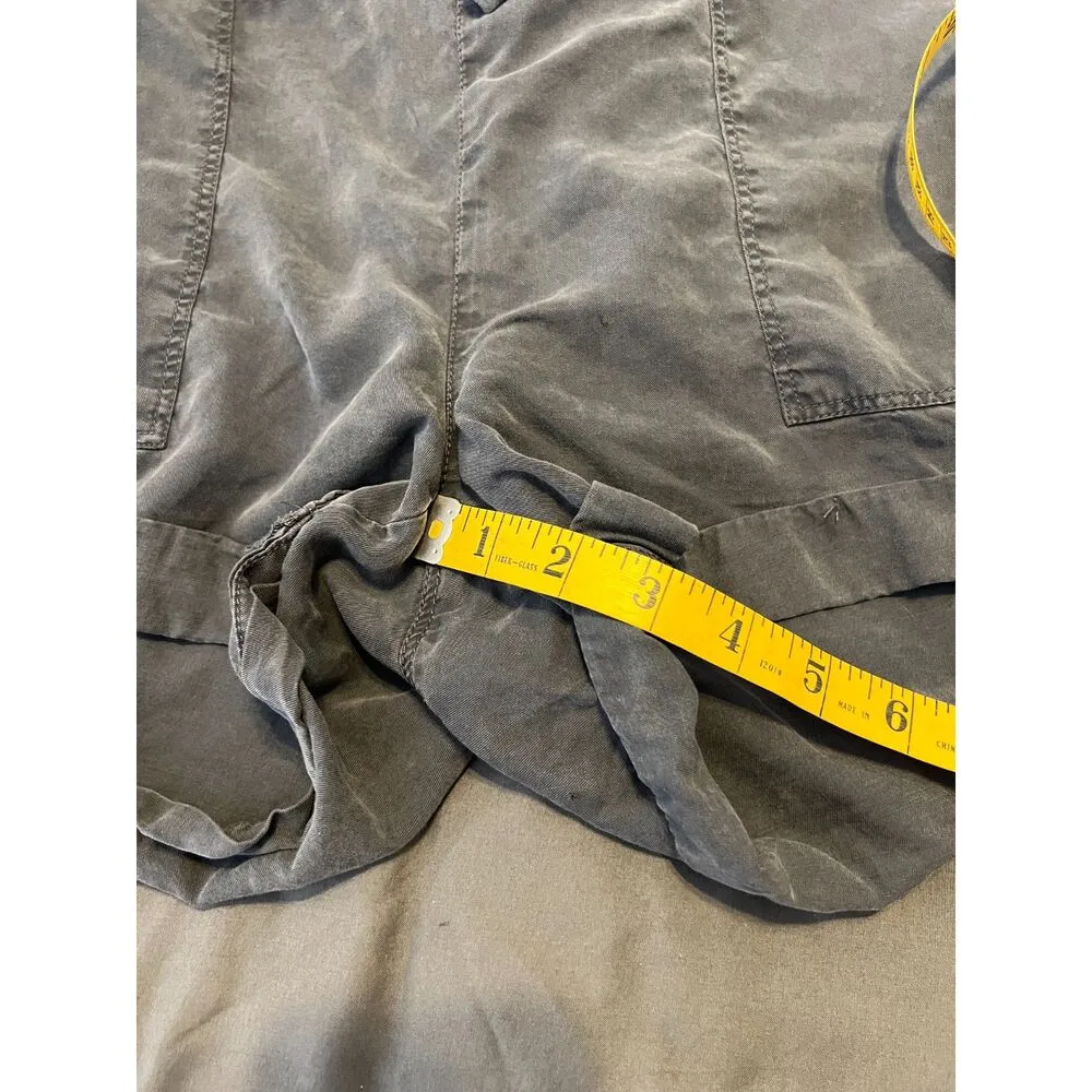 Aerie Grey Lyocell Shorts Womens Sz M Paper Bag Waist Soft Vacation - Image 9