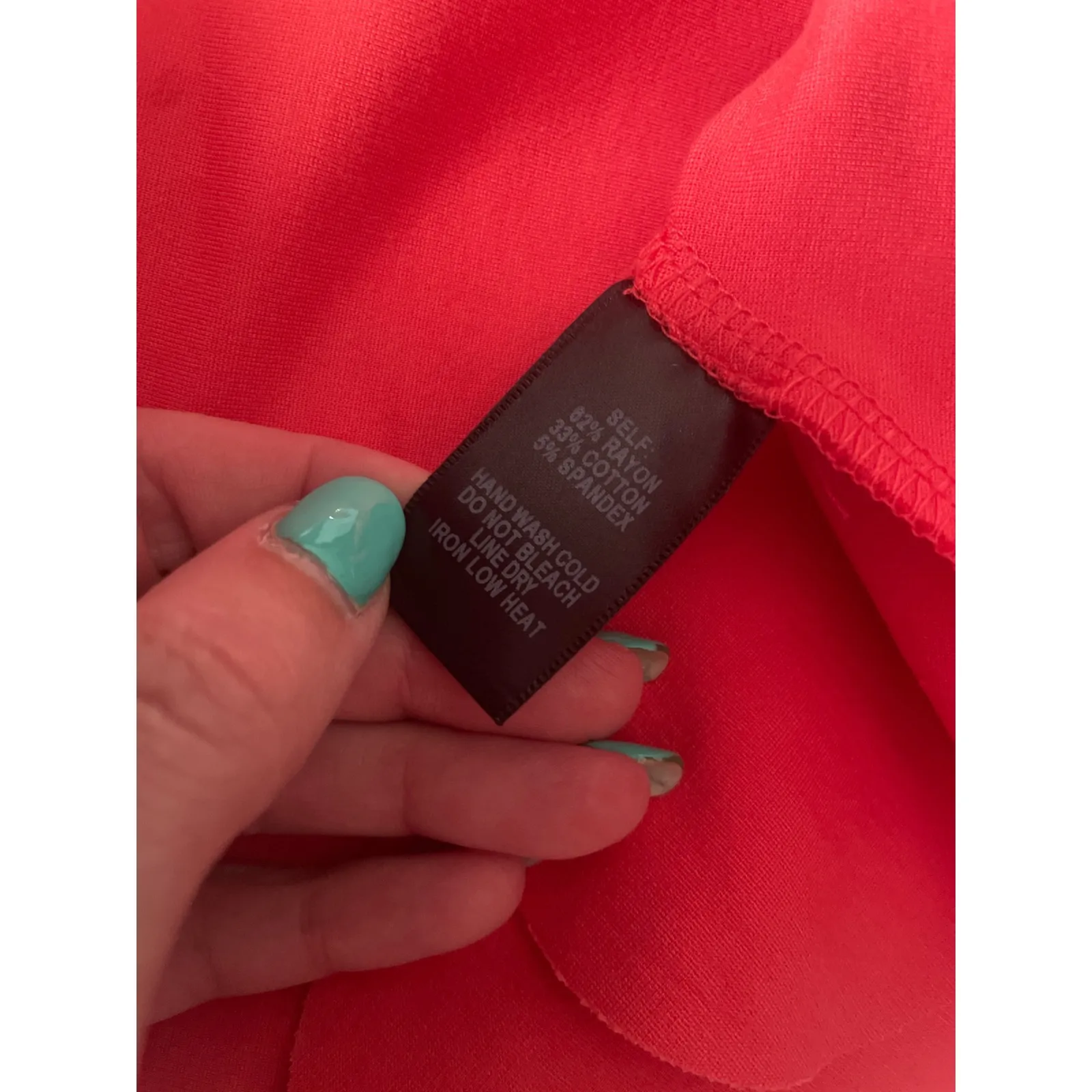 Lulus Coral Fit & Flare Dress Scalloped Hem Long Sleeve Career Medium - Image 4