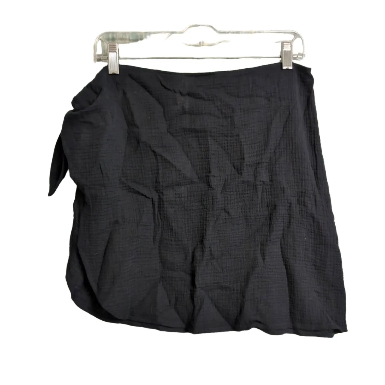 NWT Andie Flores Sarong Black Wrap Tie Side Textured Mini Skirt Cover Up S/M - Image 2