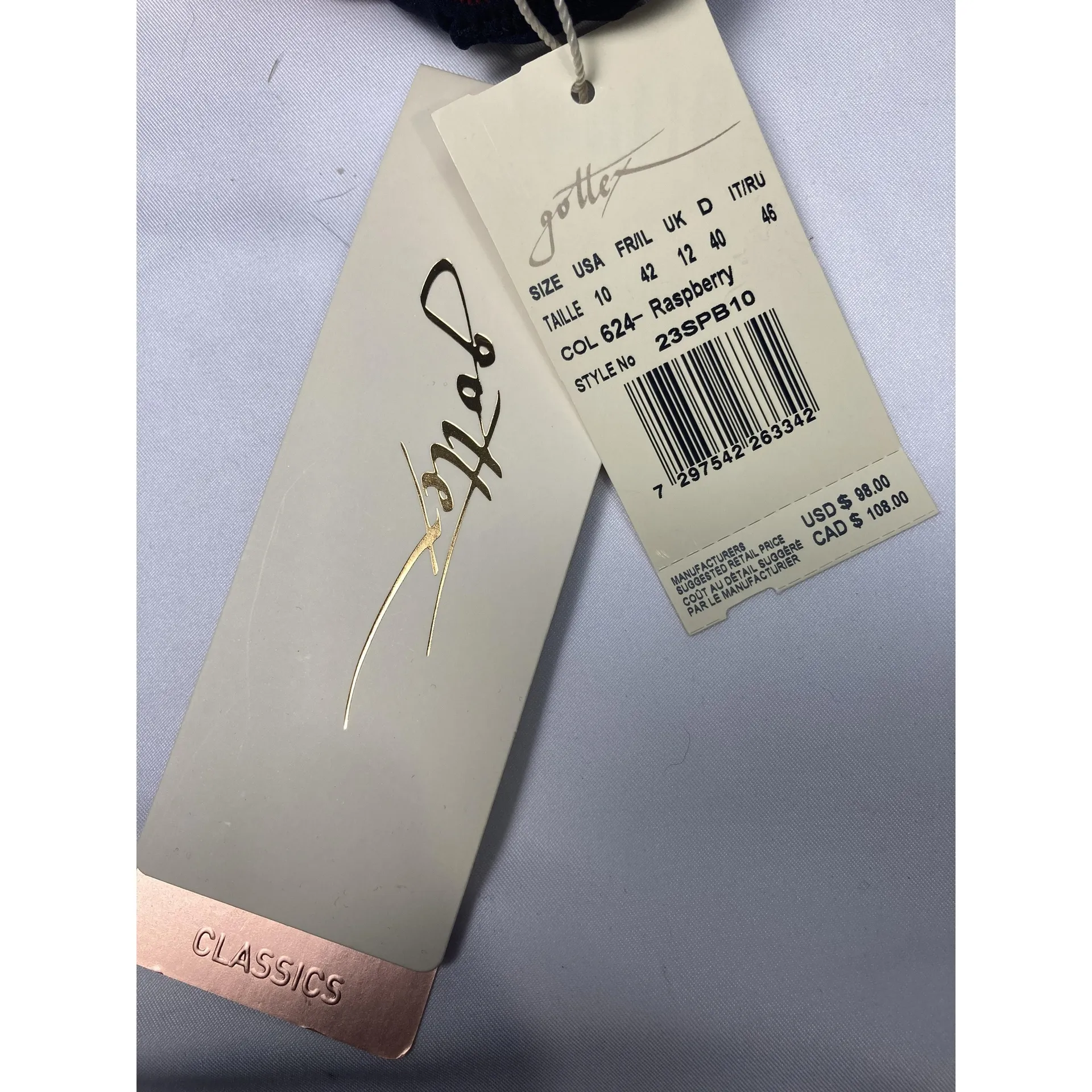 Gottex‎ Bikini Top Womens USA 10 Red White Contrast Stitch Swim - Image 6