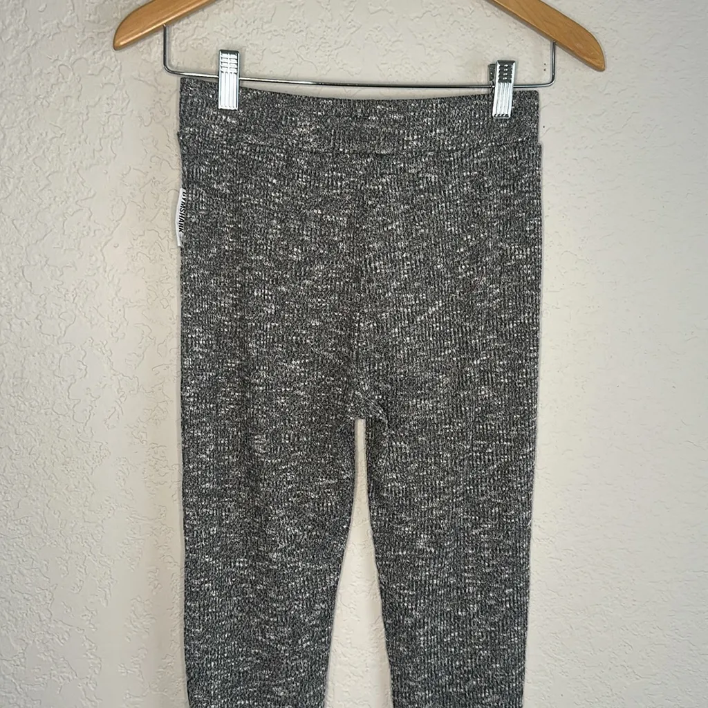Gymshark Grey Ribbed Knit Leggings Stretchy Waffle Thermal Cozy Fall Small - Image 7