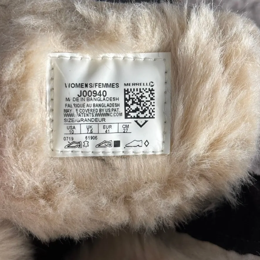 Merrell Tremblant Mid Polar Boots Women's Sz 10 Black Faux Fur Waterproof Winter - Image 9