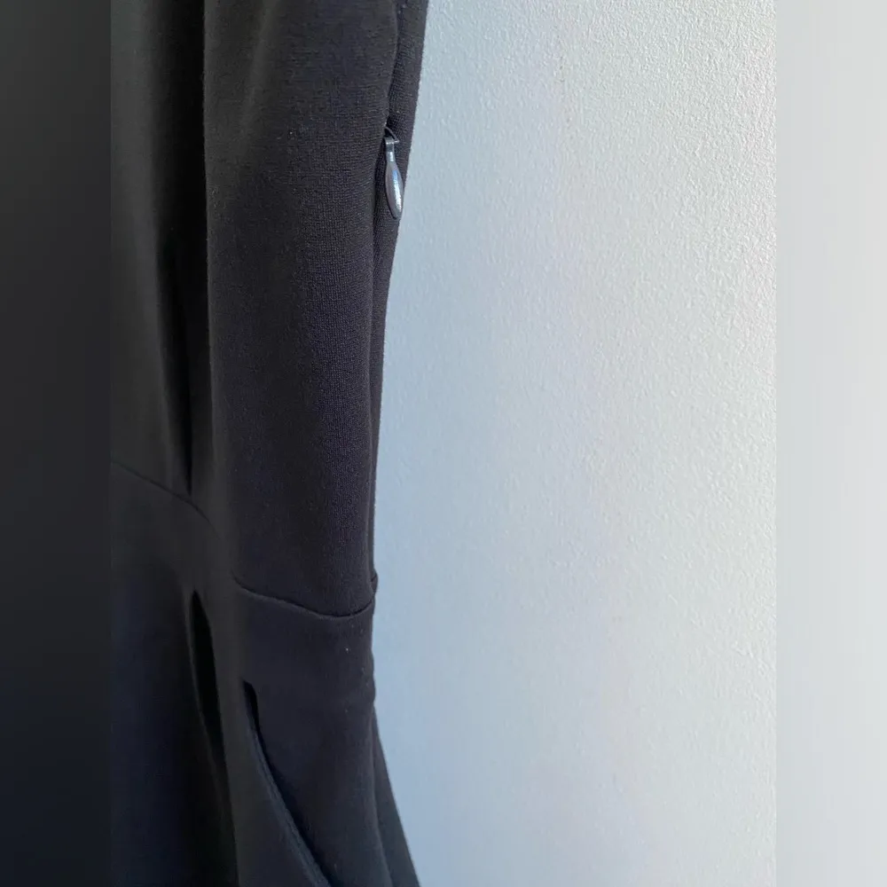 Quince Black Ultra Stretch Ponte Knit Cap Sleeve Dress Size Medium Minimalist - Image 7