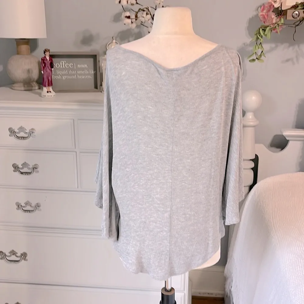 Mod Knit Gray Top Retro Batwing Oversized Small Womens Rue21 - Image 6