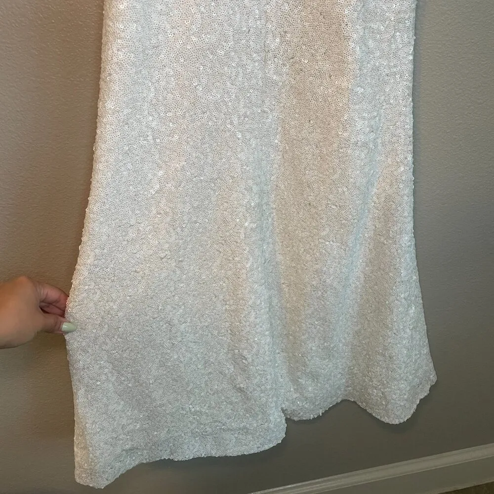 Dress the Population Sequin Dress White Gown Small Retail $328 Prom Dance Formal - Image 13