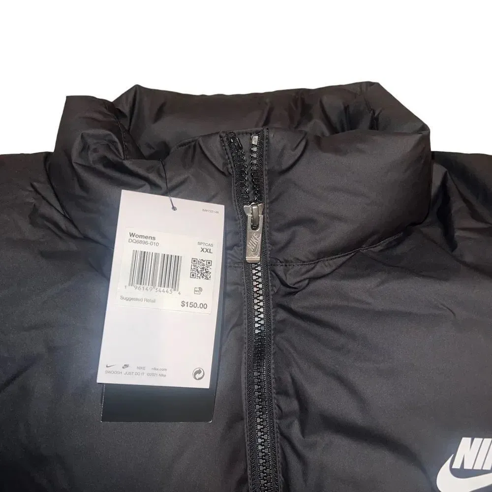 NWT Nike Women’s Black Sportswear Therma-Fit Windrunner Down Vest Size XXL‎ - Image 5