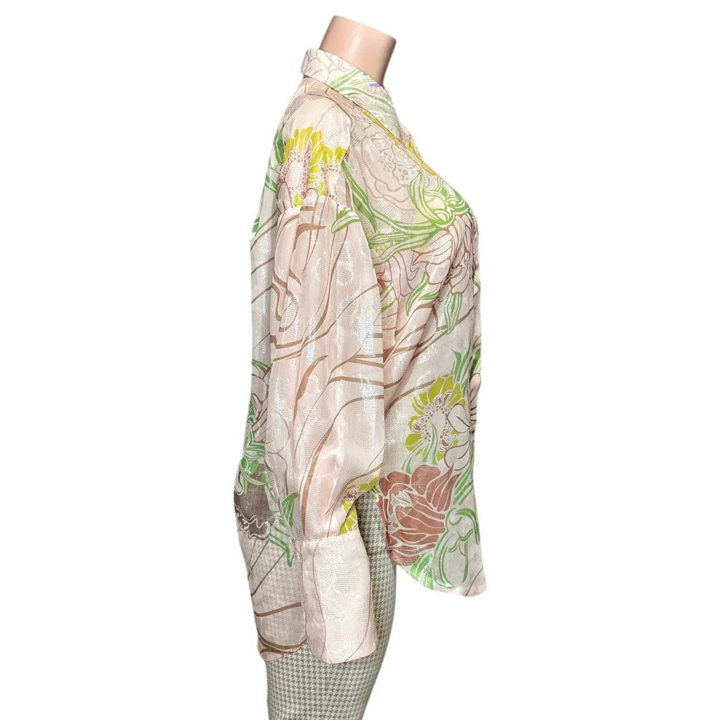 SABINA MUSAYEV Alexis Long Sleeve Top, Blush Print, XS Pink - Image 11