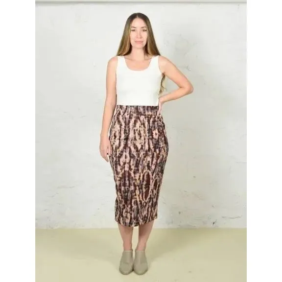 Bryn Walker Tie Dye Sloan Skirt Long Tube Pencil Skirt‎ Corteccia Print - S EUC - Image 15